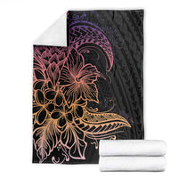 Floral Polynesian Hibiscus Tattoo Blanket Peach Gradient Style LT9 - Polynesian Pride