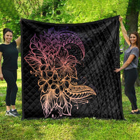 Floral Polynesian Hibiscus Tattoo Quilt Peach Gradient Style LT9 - Polynesian Pride