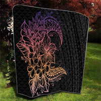 Floral Polynesian Hibiscus Tattoo Quilt Peach Gradient Style LT9 - Polynesian Pride