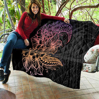 Floral Polynesian Hibiscus Tattoo Quilt Peach Gradient Style LT9 - Polynesian Pride