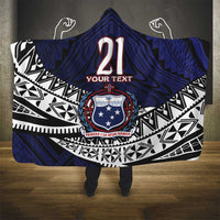 Custom Samoa Rugby Pacific Hooded Blanket Samoan Warrior Tribal Pattern