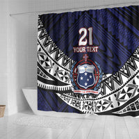 Custom Samoa Rugby Pacific Shower Curtain Samoan Warrior Tribal Pattern