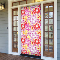 Palaka with Honu and Hibiscus Door Cover Hawaiian Heritage Spirit - Polynesian Pride