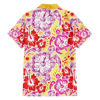 Palaka with Honu and Hibiscus Family Matching Off The Shoulder Long Sleeve Dress and Hawaiian Shirt Hawaiian Heritage Spirit LT9 - Polynesian Pride
