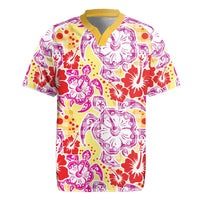 Palaka with Honu and Hibiscus Rugby Jersey Hawaiian Heritage Spirit - Polynesian Pride