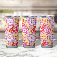 Palaka with Honu and Hibiscus Tumbler Cup Hawaiian Heritage Spirit - Polynesian Pride