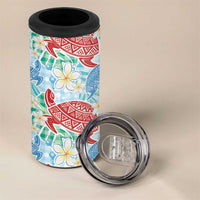 Palaka with Honu and Plumeria 4 in 1 Can Cooler Tumbler Hawaiian Heritage Spirit - Polynesian Pride