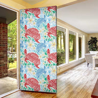 Palaka with Honu and Plumeria Door Cover Hawaiian Heritage Spirit - Polynesian Pride