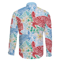 Palaka with Honu and Plumeria Family Matching Long Sleeve Bodycon Dress and Hawaiian Shirt Hawaiian Heritage Spirit LT9 - Polynesian Pride