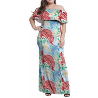 Palaka with Honu and Plumeria Family Matching Off Shoulder Maxi Dress and Hawaiian Shirt Hawaiian Heritage Spirit - Polynesian Pride