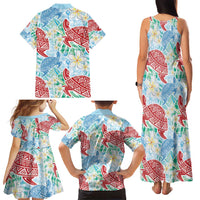 Palaka with Honu and Plumeria Family Matching Tank Maxi Dress and Hawaiian Shirt Hawaiian Heritage Spirit - Polynesian Pride