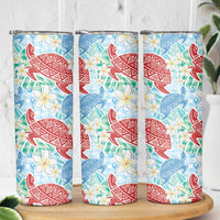 Palaka with Honu and Plumeria Skinny Tumbler Hawaiian Heritage Spirit - Polynesian Pride