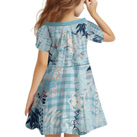Blue Palaka Crane and Flowers Family Matching Tank Maxi Dress and Hawaiian Shirt Japan Heritage Spirit - Polynesian Pride