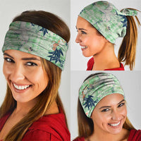 Green Palaka Crane and Flowers Neck Gaiter Japan Heritage Spirit - Polynesian Pride