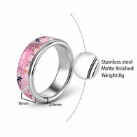 Pink Palaka Crane and Flowers Classic Ring Japan Heritage Spirit - Polynesian Pride