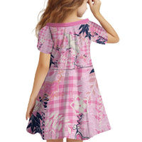 Pink Palaka Crane and Flowers Family Matching Off The Shoulder Long Sleeve Dress and Hawaiian Shirt Japan Heritage Spirit - Polynesian Pride