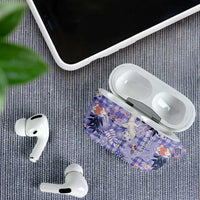 Purple Palaka Crane and Flowers AirPods Case Japan Heritage Spirit LT9 - Polynesian Pride