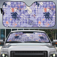 Purple Palaka Crane and Flowers Auto Sun Shade Japan Heritage Spirit - Polynesian Pride