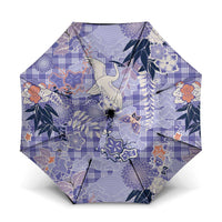Purple Palaka Crane and Flowers Umbrella Japan Heritage Spirit - Polynesian Pride