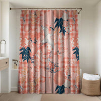 Red Palaka Crane and Flowers Bathroom Set Japan Heritage Spirit - Polynesian Pride