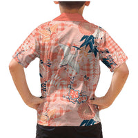 Red Palaka Crane and Flowers Family Matching Mermaid Dress and Hawaiian Shirt Japan Heritage Spirit LT9 - Polynesian Pride