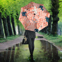 Red Palaka Crane and Flowers Umbrella Japan Heritage Spirit - Polynesian Pride