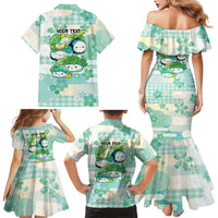 Personalized Japanese Kawaii Sushi Family Matching Mermaid Dress and Hawaiian Shirt Green Wagara Palaka This Is How I Roll