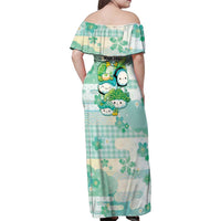 Personalized Japanese Kawaii Sushi Family Matching Off Shoulder Maxi Dress and Hawaiian Shirt Green Wagara Palaka This Is How I Roll