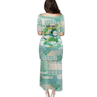 Personalized Japanese Kawaii Sushi Family Matching Puletasi and Hawaiian Shirt Green Wagara Palaka This Is How I Roll