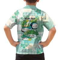 Personalized Japanese Kawaii Sushi Family Matching Short Sleeve Bodycon Dress and Hawaiian Shirt Green Wagara Palaka This Is How I Roll