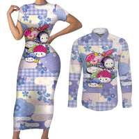 Personalized Japanese Kawaii Sushi Couples Matching Short Sleeve Bodycon Dress and Long Sleeve Button Shirt Blue Wagara Palaka This Is How I Roll LT9 Blue - Polynesian Pride