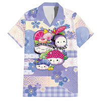 Personalized Japanese Kawaii Sushi Family Matching Off The Shoulder Long Sleeve Dress and Hawaiian Shirt Blue Wagara Palaka This Is How I Roll