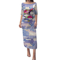 Personalized Japanese Kawaii Sushi Family Matching Puletasi and Hawaiian Shirt Blue Wagara Palaka This Is How I Roll