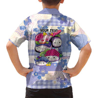 Personalized Japanese Kawaii Sushi Family Matching Short Sleeve Bodycon Dress and Hawaiian Shirt Blue Wagara Palaka This Is How I Roll