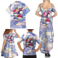 Personalized Japanese Kawaii Sushi Family Matching Summer Maxi Dress and Hawaiian Shirt Blue Wagara Palaka This Is How I Roll