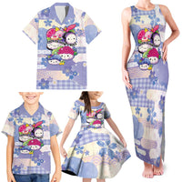 Personalized Japanese Kawaii Sushi Family Matching Tank Maxi Dress and Hawaiian Shirt Blue Wagara Palaka This Is How I Roll
