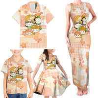 Personalized Japanese Kawaii Sushi Family Matching Tank Maxi Dress and Hawaiian Shirt Peach Wagara Palaka This Is How I Roll