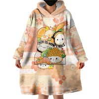 Personalized Japanese Kawaii Sushi Wearable Blanket Hoodie Peach Wagara Palaka This Is How I Roll