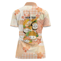 Personalized Japanese Kawaii Sushi Women Polo Shirt Peach Wagara Palaka This Is How I Roll