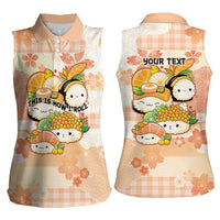 Personalized Japanese Kawaii Sushi Women Sleeveless Polo Shirt Peach Wagara Palaka This Is How I Roll LT9 - Polynesian Pride