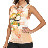 Personalized Japanese Kawaii Sushi Women Sleeveless Polo Shirt Peach Wagara Palaka This Is How I Roll LT9 - Polynesian Pride