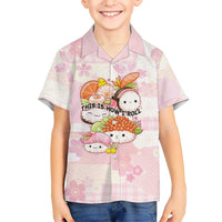 Personalized Japanese Kawaii Sushi Family Matching Off The Shoulder Long Sleeve Dress and Hawaiian Shirt Pink Wagara Palaka This Is How I Roll