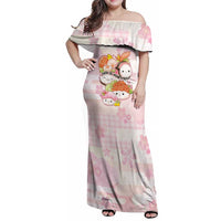 Personalized Japanese Kawaii Sushi Family Matching Off Shoulder Maxi Dress and Hawaiian Shirt Pink Wagara Palaka This Is How I Roll