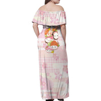 Personalized Japanese Kawaii Sushi Family Matching Off Shoulder Maxi Dress and Hawaiian Shirt Pink Wagara Palaka This Is How I Roll