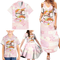 Personalized Japanese Kawaii Sushi Family Matching Summer Maxi Dress and Hawaiian Shirt Pink Wagara Palaka This Is How I Roll