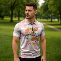 Personalized Japanese Kawaii Sushi Zipper Polo Shirt Pink Wagara Palaka This Is How I Roll