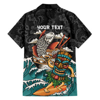 Personalized Japanese Koi Fish Ramen Hawaiian Shirt Tiki Surfing Wagara Hibiscus Pattern LT9 - Polynesian Pride