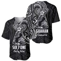 Black Guam Latte Stone Tribal Tattoo Baseball Jersey Hafa Adai Six 7 One