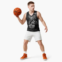 Black Guam Latte Stone Tribal Tattoo Basketball Jersey Hafa Adai Six 7 One - Polynesian Pride