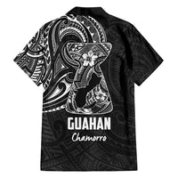 Black Guam Latte Stone Tribal Tattoo Family Matching Off Shoulder Short Dress and Hawaiian Shirt Hafa Adai Six 7 One